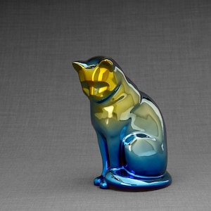 Neko Pet Urn for Ashes - Shiny Yellow / Ceramic / Handmade