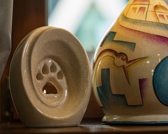 Paw Pet Urn for Ashes - Craquelure / Ceramic