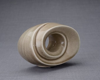 Cremation Keepsake Urn  The Passage  - Small Urn | Beige Gray | Ceramic