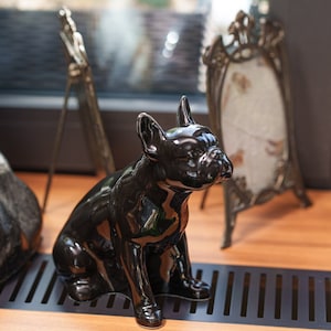French Bulldog Pet Urn - Lamp Black | Ceramic Dog Urn