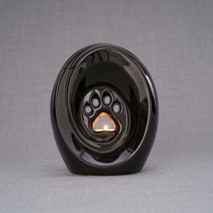 Paw Pet Urn for Ashes - Lamp Black /Ceramic