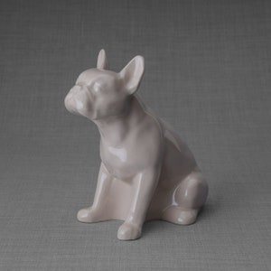 French Bulldog Pet Urn - Off-white | Ceramic Dog Urn