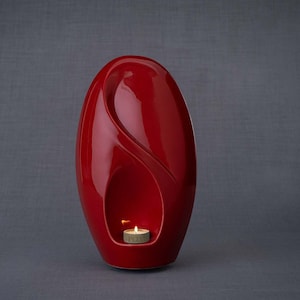 Cremation Urn for Ashes &quot;Eternity&quot; - Large/Red/Ceramic