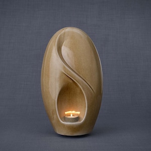 Cremation Urn for Ashes &quot;Eternity&quot; - Large/Dark Sand/Ceramic