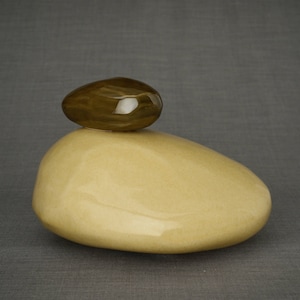 Cremation Urn for Ashes  &quot;Stone&quot; - Large/Light Sand/Ceramic