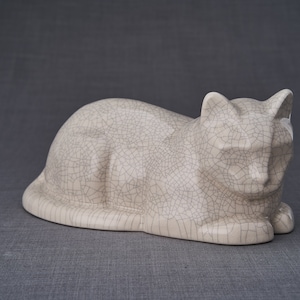 Cat Cremation Urn for Ashes - Craquelure/Ceramic