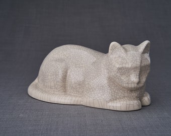 Cat Cremation Urn for Ashes - Craquelure/Ceramic