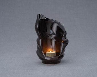 Keepsake Urn For Ashes "Light" - Small/Lamp Black/Ceramic