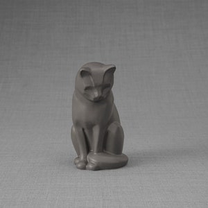 Mini Pet Urn for Ashes Neko - Gray Matte / Ceramic / Handmade