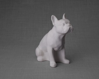 French Bulldog Pet Urn - White Matte | Ceramic Dog Urn