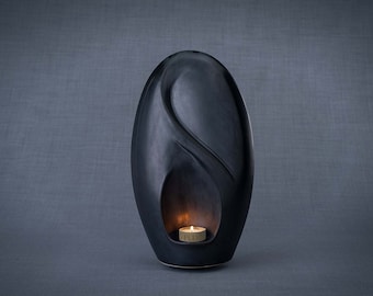 Cremation Urn for Ashes "Eternity" - Large /Black Matte/Ceramic