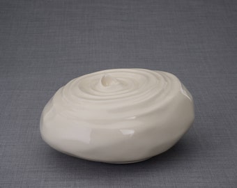 Cremation Urn for Ashes  Resonance  - Large | Off-white | Ceramic Urn