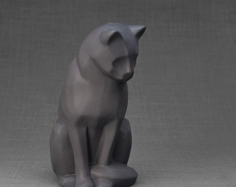 Cat Shaped Ceramic Urn for Ashes ~ Cremation Urn For Cat Ashes ~ Pet Memorial Gift | Neko, Grey Matte