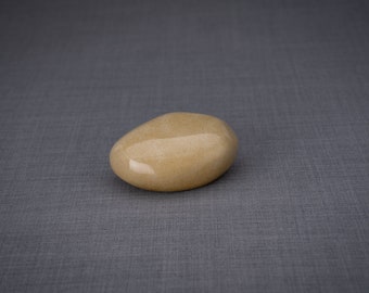 Handmade Mini Keepsake Urn "Palm Stone" - Mini / Light Sand / Ceramic