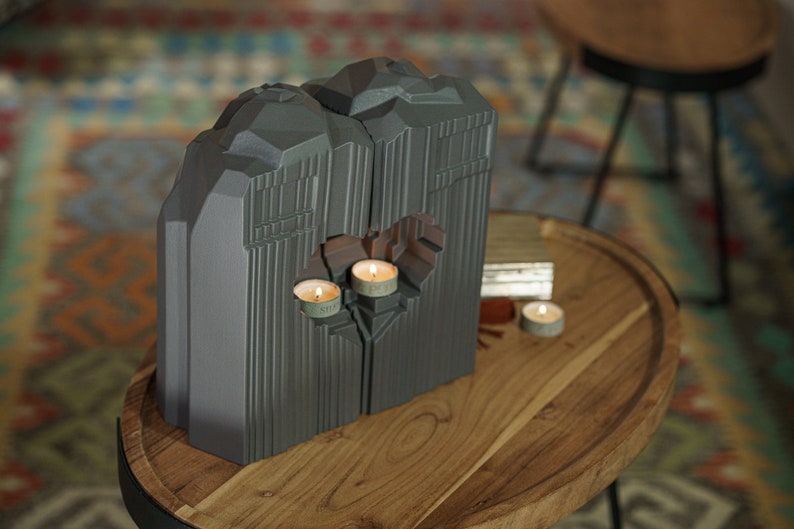 Companion urn set of two high-quality ceramic cremation urns for ashes. This companion urn (double urn) consists of two identical Heart urns, which placed together form a large heart.  Designed and made by Pulvis Art Urns. Available in many colors.