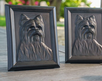 Yorkshire Terrier Pet Urn - Dark Matte Ceramic Dog Memorial