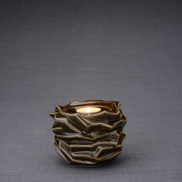 Kerzenhalter Andenken Urne For Ashes - Oily Green/Keramik