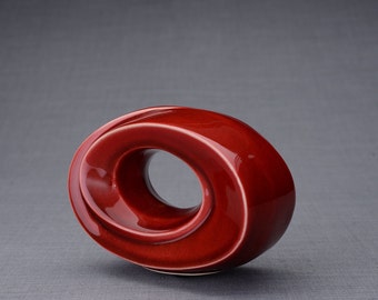 Cremation Keepsake Urn  The Passage  - Small Urn | Red | Ceramic