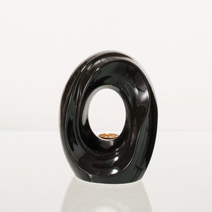 Cremation Urn for Ashes &quot;The Passage&quot; - Medium | Lamp Black | Ceramic Urn