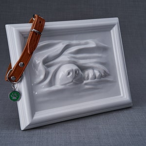 Dog Cremation Urn for Ashes - White/Ceramic