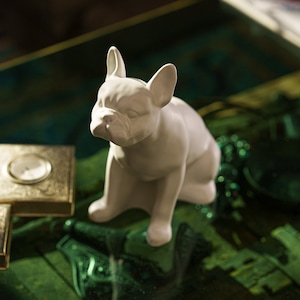 French Bulldog Pet Urn - White Matte | Ceramic Dog Urn
