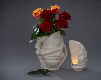 Set Of Cremation Urns for Human Ashes "Light" (Large urn + Keepsake)