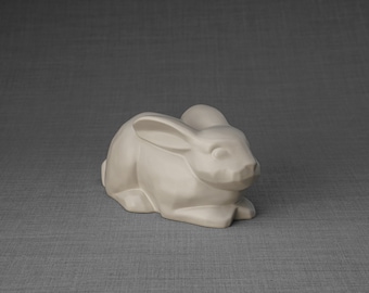 Rabbit Urn For Ashes - White Matte / Ceramic Bunny Urn