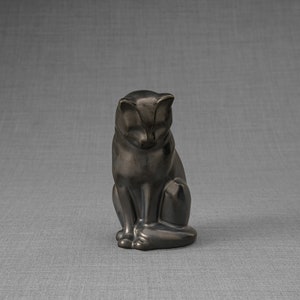 Mini Pet Urn for Ashes Neko - Dark Matte / Ceramic / Handmade