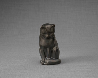 Mini Pet Urn for Ashes Neko - Dark Matte / Ceramic / Handmade