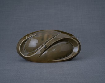 Cremation Keepsake Urn  Eternity  - Small Urn | Oily Green | Ceramic