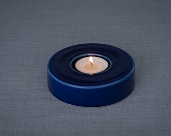 Handmade Candleholder for Cremation Urns "Caleo" - Cobalt Metallic/Ceramic
