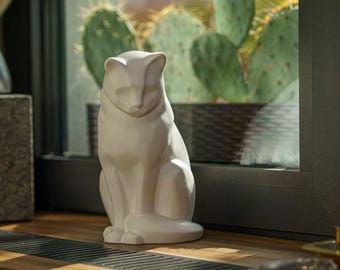 Neko Pet Urn for Ashes - White Matte | Ceramic Cat Urn