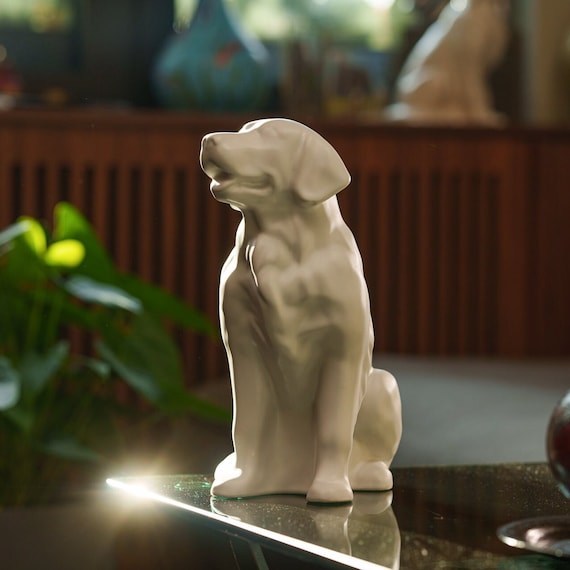 Golden Retriever Pet Urn White Matte Ceramic Dog Urn Etsy