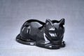Cat Cremation Urn for Ashes ~ Black Cat Laying Sculpture Urn with Personalization ~ Ceramic Pet Urn | Lamp Black product logo