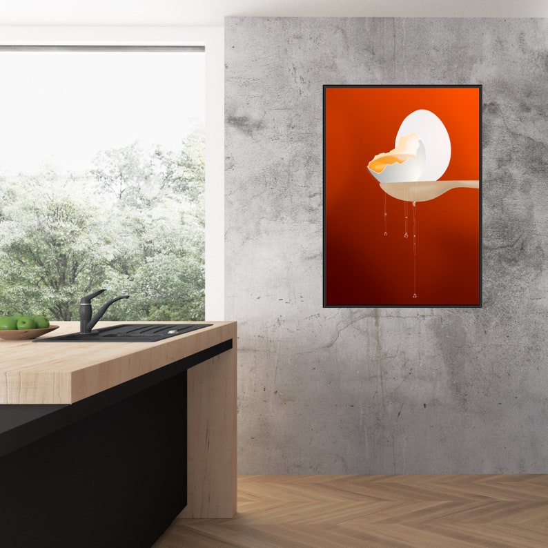 Large Kitchen Art Poster of a Broken Egg. Fun Wall Décor for a Etsy UK