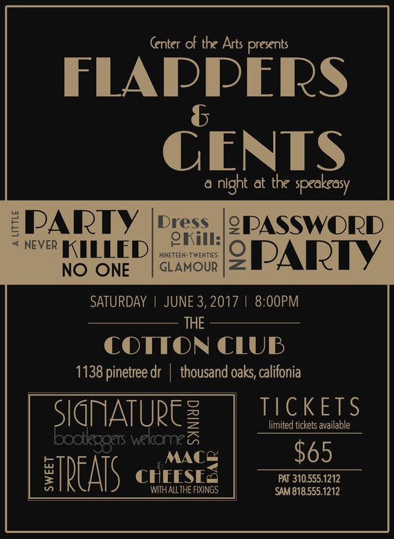 1920 S Speakeasy Invitation Etsy