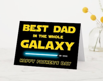 Star Wars Fathers Day Card, Best Dad in the Galaxy Card, Star Wars Father&#39;s Day Card