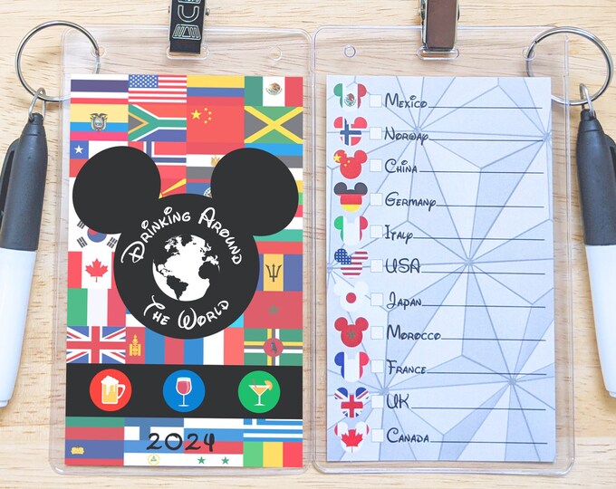 Drinking Around the World Passport Printable PDF Page, Epcot Drink