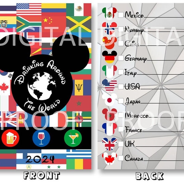 Drink Around the World Passport, Printable Epcot Drink Passport - Mickey 2024 - INSTANT DOWNLOAD