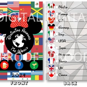 Drink Around the World Passport, Printable Epcot Drink Passport Minnie ...