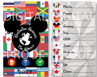 Drinking Around the World Passport Printable PDF Page, Epcot Drink ...