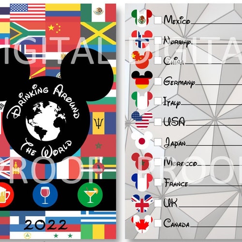 Drink Around the World Printable World Showcase Drink Etsy