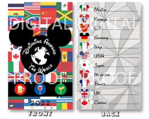 Drink Around the World Passport Printable Epcot Drink - Etsy