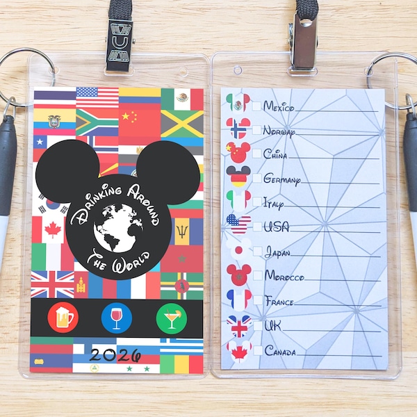 Drink Around the World Passport Lanyard, Epcot Drink Passport, World Showcase, Drinking Around Epcot - Personalization Available