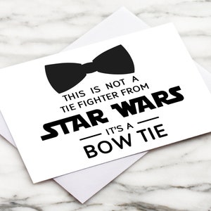 Space Wars Groomsman/Best Man Proposal Card, Will You Be My Groomsman/Best Man Ask Cards, Geek Bridal Party Proposal Cards, Bow Tie