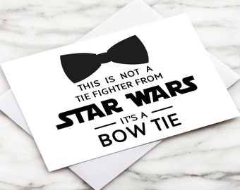 Star Wars Groomsman/Best Man Proposal Card, Will You Be My Groomsman/Best Man Ask Cards, Geek Bridal Party Proposal Cards, Bow Tie