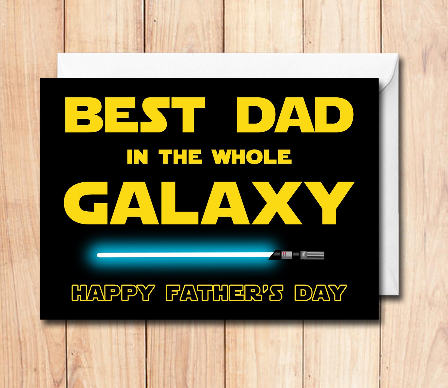 Star Wars Fathers Day Card Best Dad in the Galaxy Card Star Etsy