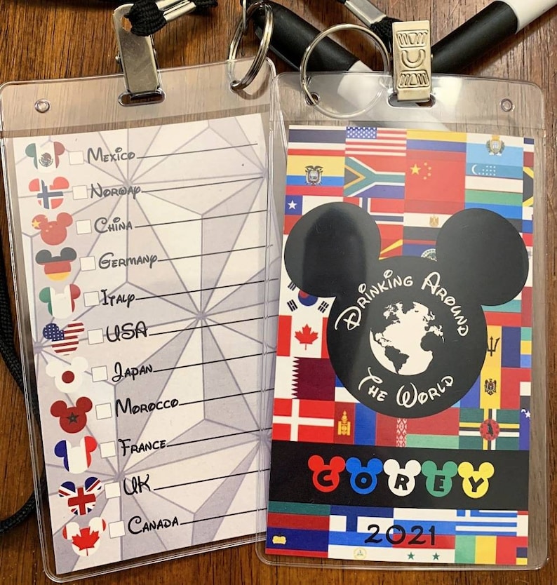 Drink Around the World Passport Lanyard Epcot Drink Passport Etsy