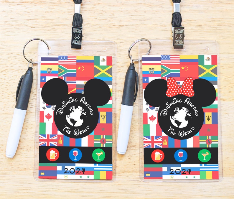 Drink Around the World Passport Lanyard, Epcot Drink Passport, World Showcase Personalization Nonpersonalized