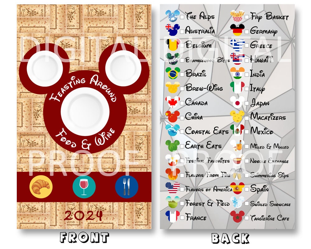 Epcot Passport Printable